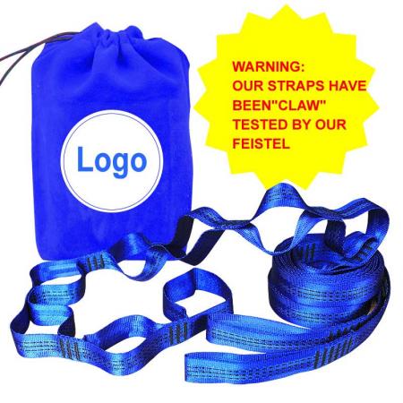 2022 logotipo personalizado MOQ bajo correas de hamaca azules para kit de sistema de suspensión de hamaca 
