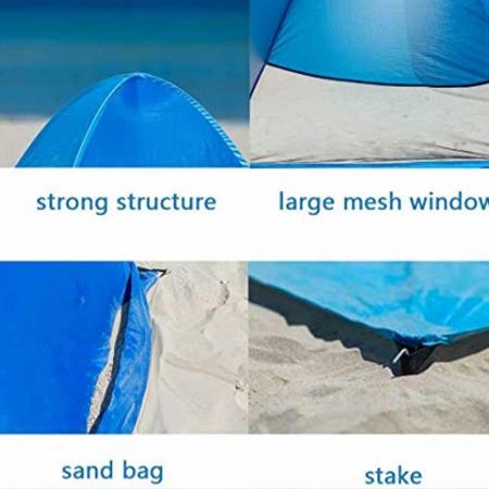 carpa de playa emergente protección UPF 50+ sombra de playa emergente refugio solar
 