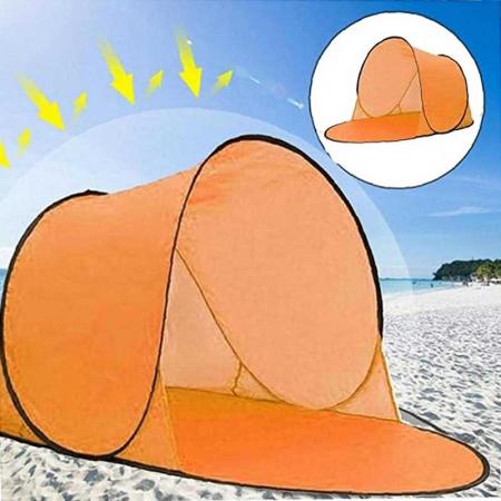 Sombra de playa para jóvenes, carpa portátil instantánea anti UV, refugio para el sol, carpa de playa emergente para bebés para 2-3 personas
 