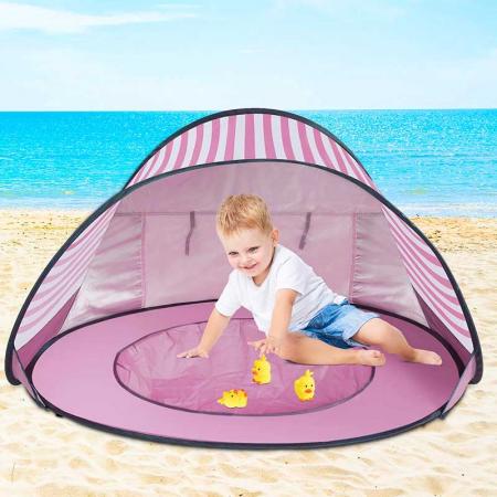 carpa de playa sombra de playa carpa portátil anti UV refugio solar emergente carpa de playa para bebés
 