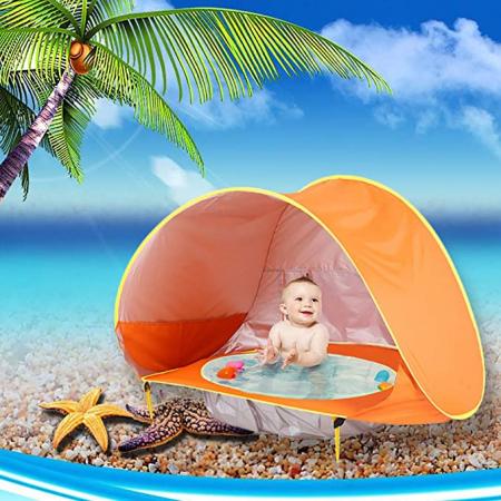 carpa de playa piscina bebé pop-up parasol refugio UPF 50+ protección para playa al aire libre
 