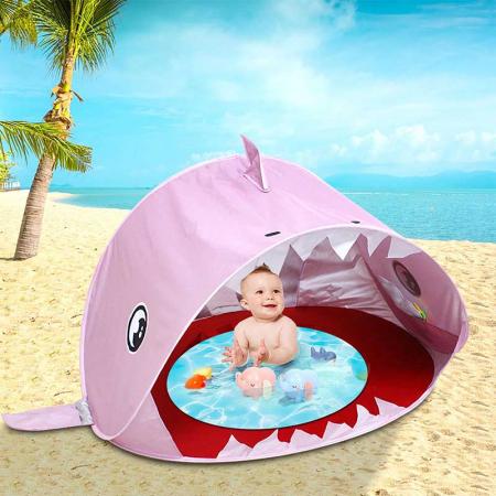 carpa de playa para bebés con piscina UPF 50+ refugio para el sol en la playa carpa al aire libre para bebés y niños
 