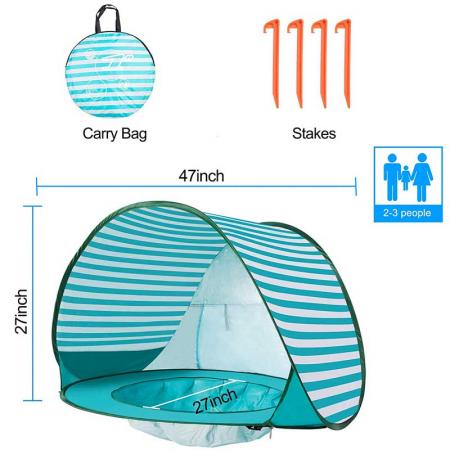 carpa de playa para bebés carpa de piscina para bebés protección UV refugios solares mini piscina portátil
 