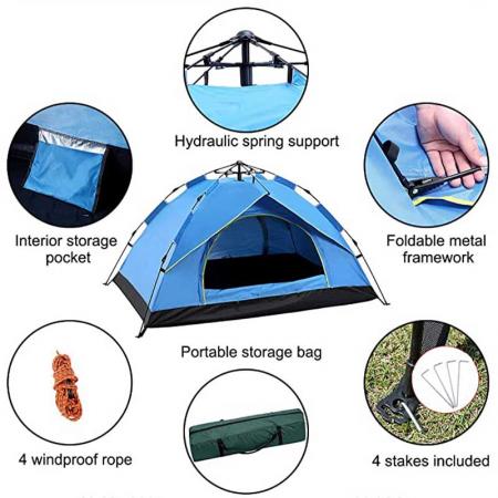 al aire libre impermeable 2-3 personas camping senderismo militar playa plegable automático emergente tienda de campaña instantánea
 