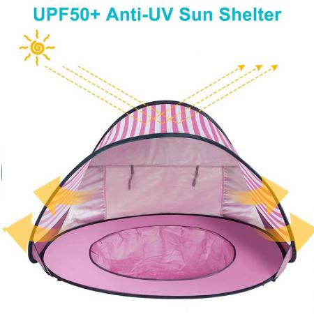 carpa de playa sombra de playa carpa portátil anti UV refugio solar emergente carpa de playa para bebés
 