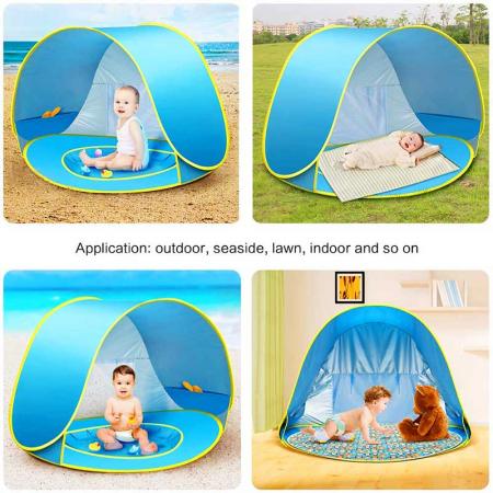 carpa de playa para bebés pop-up piscina de sombra portátil protección UV refugio solar para bebés
 
