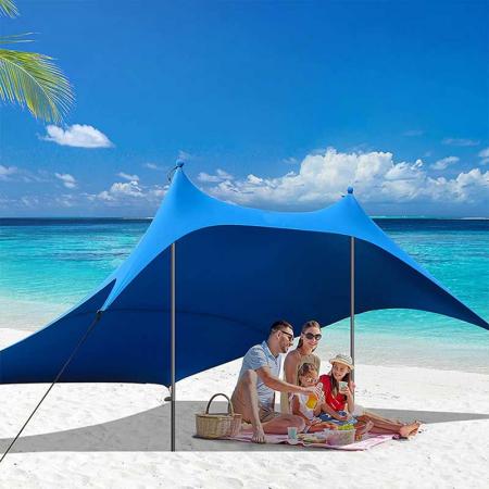 Toldo pop-up parasol 10 x 10 FT carpa de playa UPF50+ con postes de aluminio para acampar en la playa y al aire libre
 