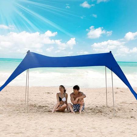 carpa de playa emergente con toldo parasol UPF50+ con postes de aluminio para acampar en la playa y al aire libre
 