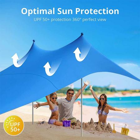 Carpa portátil ligera para playa con protección UV
 