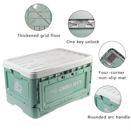 Caja de almacenamiento de plástico a precio de fábrica con logotipo personalizado y caja plegable para acampar al aire libre
 