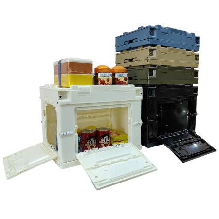 Caja de almacenamiento de carga duradera de plástico, caja organizadora de almacenamiento hermética, organizador de maletero de coche, caja de almacenamiento plegable
 