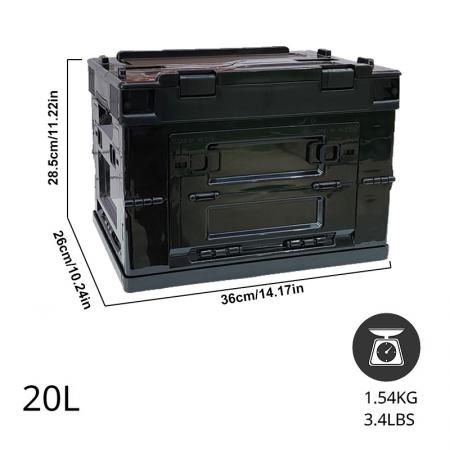 Caja de almacenamiento plegable 20L 28L 50L PP para camping picnic
 