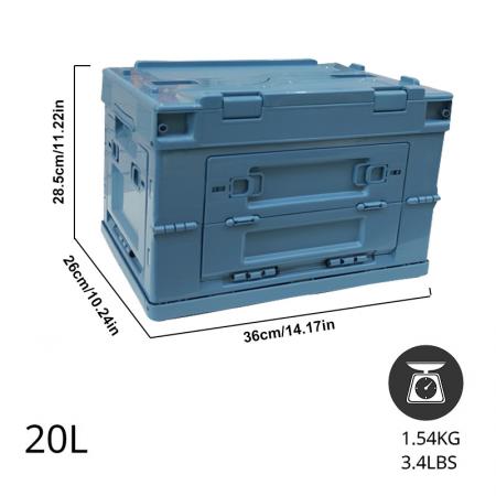 Contenedor de almacenamiento plegable, contenedor de caja de almacenamiento de plástico plegable multifunción para acampar en casa
 