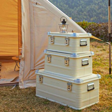 Caja de almacenamiento de aleación de Aliminum, caja de almacenaje para acampada, contenedor para acampar 