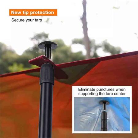 postes de carpa postes de lona de aluminio postes telescópicos de camping ligeros ajustables para senderismo mochilero
 