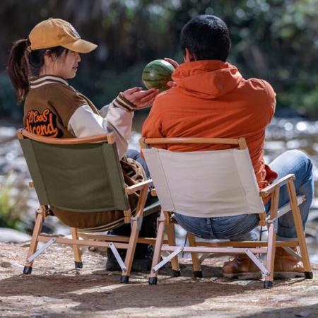 Proveedor de muebles de exterior silla de camping plegable de madera silla de jardín al aire libre 