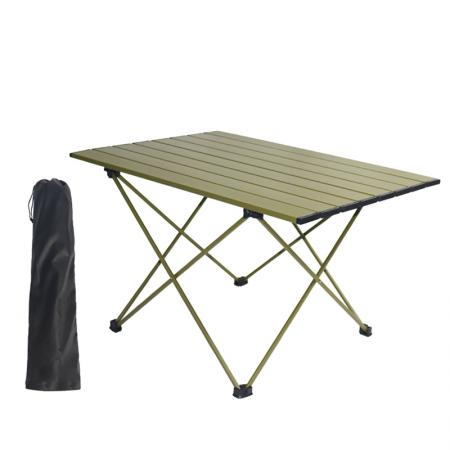 Mesa portátil plegable, mesa de picnic de aluminio para campamento plegable con una bolsa para exteriores, senderismo, mochilero
 