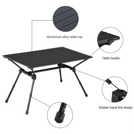 Mesa de Camping plegable de aluminio ultraligero de nuevo diseño, mesa de Picnic plegable OEM ODM, mesa de Camping plegable ajustable en altura 