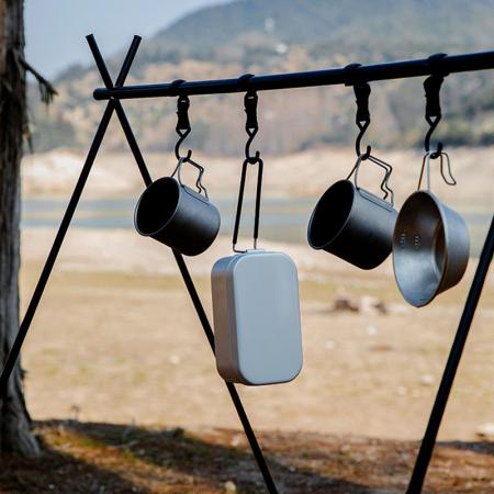 Fiambrera de aluminio para alimentos con mango, fiambrera Bento de aluminio Rectangular de grado alimenticio para acampar al aire libre 