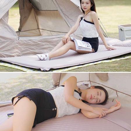 Colchoneta de dormir autoinflable individual de nuevo estilo, colchoneta inflable automática de empalme, colchoneta de dormir para acampar 