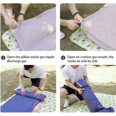 Almohadilla de dormir doble portátil para acampar, colchonetas autoinflables impermeables para exteriores para acampar 