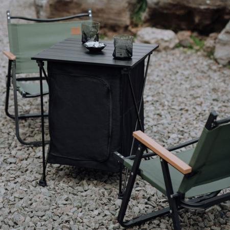 2023 nueva mesa multifuncional para acampar al aire libre, mesa de Picnic plegable, estante de almacenamiento para campamento con cesta de almacenamiento 