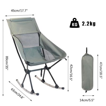 Silla plegable para acampar al por mayor, silla mecedora reclinable para exteriores, silla plegable para pesca, muebles 