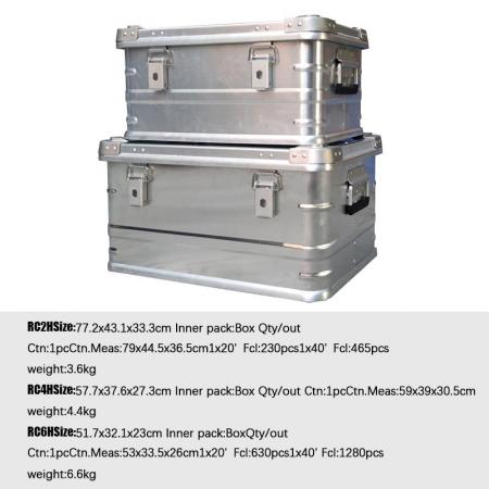 Caja de almacenamiento de aleación de aluminio para exteriores, caja de almacenamiento para viajes de Camping, caja de herramientas para coche de gran capacidad, 38L/59L/110L 