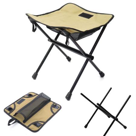 Taburete Maza de aleación de aluminio, taburete plegable portátil pequeño para acampar, taburetes plegables con trípode 