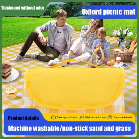 Manta de picnic grande portátil con diseño de tres capas, manta de picnic impermeable plegable 