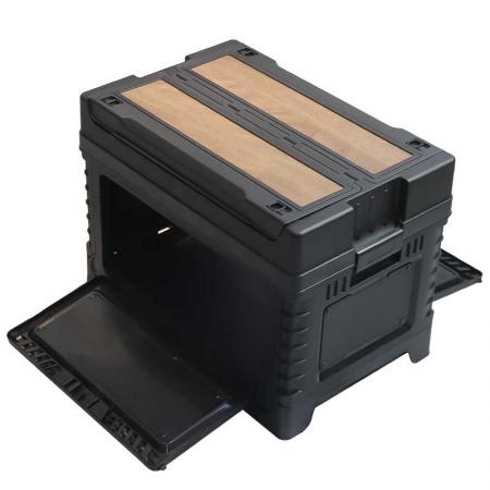 Caja de almacenamiento apilable plegable al aire libre de la caja de almacenamiento que acampa con la abertura delantera 