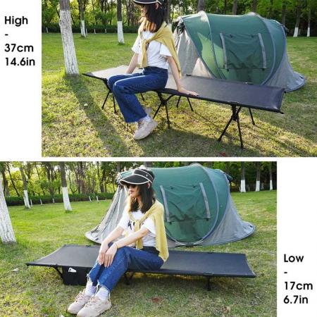 Cuna de camping plegable ultraligera , Cuna de mochilero compacta portátil para adultos que acampan 