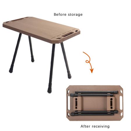 Mesa táctica plegable de aluminio para exteriores, multifuncional, ligera, para Picnic, mesa plegable para acampar con bolsa de transporte
         