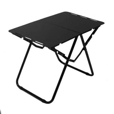 Mini mesa de Picnic de aluminio para campamento, plegable, ultraligera, portátil, ligera, negra, enrollable, para senderismo al aire libre
         