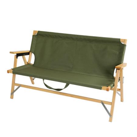 Silla portátil doble de madera maciza para acampar en la playa, para acampar al aire libre 