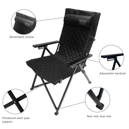 Silla de camping plegable reclinable ajustable para exteriores 