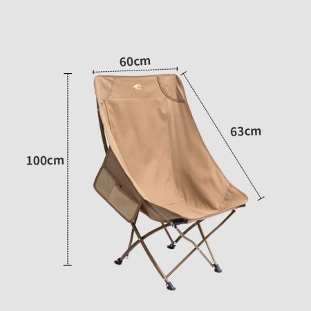 Silla de camping ultraligera con respaldo alto y bolsa de transporte 