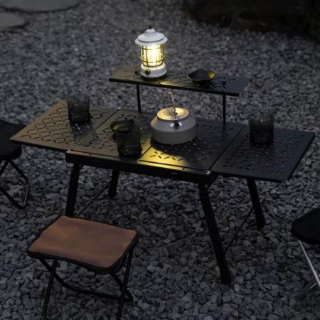 Mesa de camping de aluminio portátil, ajustable, ligera, personalizada, plegable, para exteriores, combinación libre de Igt 