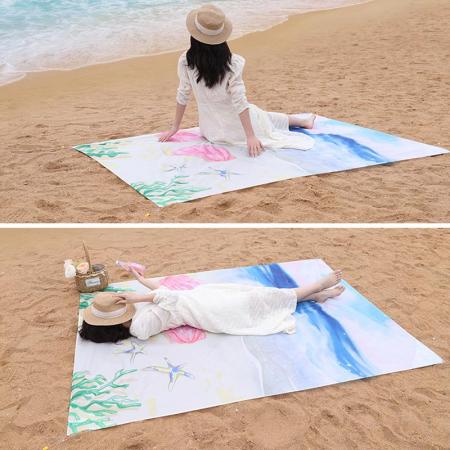 Estera de playa ligera, estera de picnic al aire libre, tela impermeable a prueba de humedad 