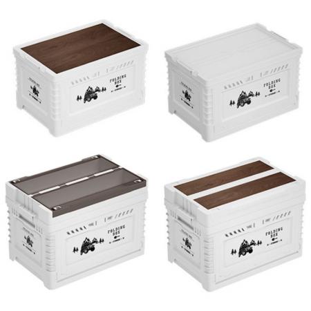 Caja contenedor plegable de plástico impermeable para exteriores, caja de almacenaje para acampada multifunción 