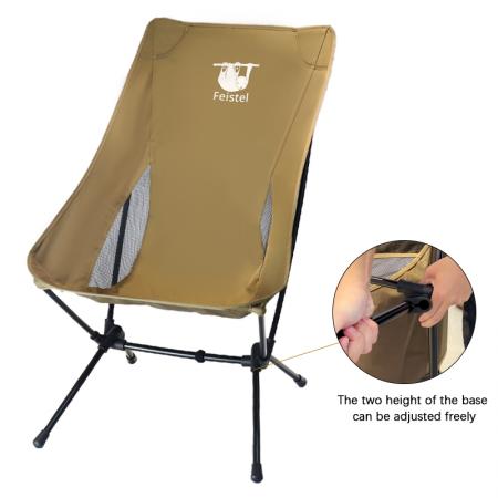 Silla de camping plegable con respaldo alto, ultraligera, versátil y con bolsa de almacenamiento 