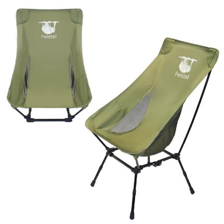 Silla de camping plegable con respaldo alto ultraligero al aire libre con bolsa de transporte 