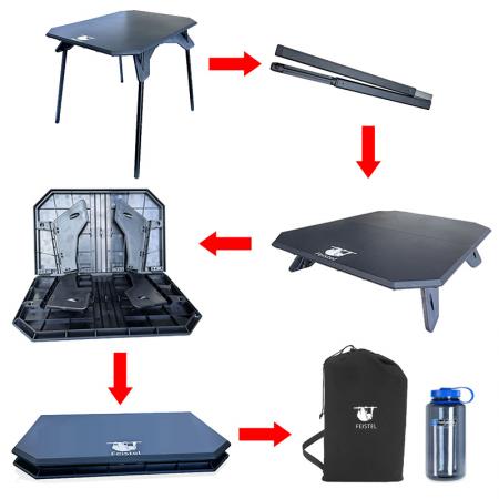 Mesa de camping de por vida, ligera, portátil, versátil, para exteriores
     