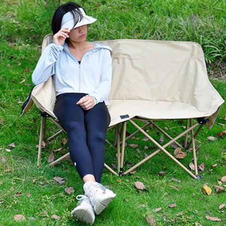 Silla de pesca portátil de campamento portátil de campamento portátil para acampar en la playa plegable de doble asiento de doble asiento con maleta con bolso de malla 
