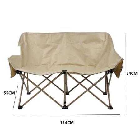 Silla de pesca portátil de campamento portátil de campamento portátil para acampar en la playa plegable de doble asiento de doble asiento con maleta con bolso de malla 