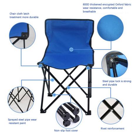 Metal Flex Quality Plegable colapsable Portabilidad al aire libre Silla de campamento sin reposabrazos 