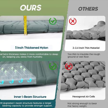 Colchoneta inflable ligera para acampar, equipo para exteriores, colchonetas para dormir para viajes 