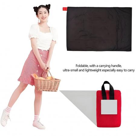 Manta de bolsillo compacta, ligera y de nailon antidesgarro, resistente al agua y al agua. 