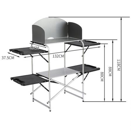 Mesa plegable portátil de aluminio para acampar, multifuncional, IGT, mesa de comedor de cocina móvil 