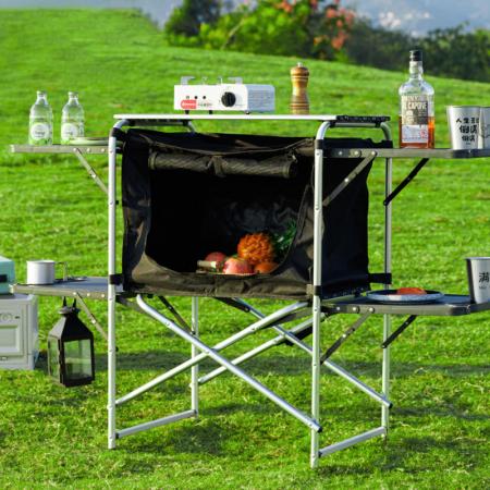 Mesa plegable portátil de aluminio para acampar, multifuncional, IGT, mesa de comedor de cocina móvil 
